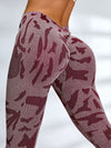 ZASUWA Female Sexy Camouflage Deep V Back Scrunch Bum Leggings