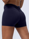 ZASUWA Female Solid Color Folds Elastic Tight Seamless Shorts