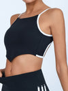 ZASUWA Female Contrast Color Elastic Tight Quick Dry Hollow Out Backless Sports Bras