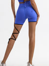ZASUWA Female Contrast Color Lace-up Quick Dry Elastic Tight High-rise Shorts