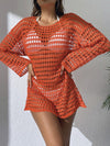 ZASUWA Female Sexy Sheer Fishnet Swimwear Without Bikini Set Cover Dress