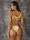 ZASUWA Female Sexy Shiny Golden&Sliver Swimsuit