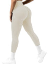 ZASUWA Female Seamless Ribbed Solid Color Quick-dry Leggings