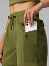 ZASUWA Female Drawstring Pocket Casual Cargo 2 in 1 Design Pants