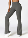 ZASUWA Female Deep V Back Scrunch Bum Flare Pants