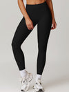ZASUWA Female Ribbed High-waisted Hip-lift Quick Dry Elastic Tight Leggings