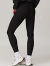 ZASUWA Female Ribbed High-waisted Hip-lift Quick Dry Elastic Tight Leggings
