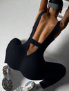 ZASUWA Female Hollow Out Backless Scrunch Bum Jumpsuit