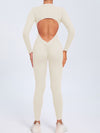 ZASUWA Female Backless Zipper Hollow Out Scrunch Bum Jumpsuit