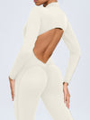 ZASUWA Female Backless Zipper Hollow Out Scrunch Bum Jumpsuit