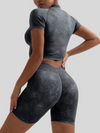 ZASUWA Female Denim Deep V Back Scrunch Bum Tracksuit