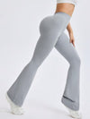 ZASUWA Female Ribbed Deep V Back Flare Scrunch Bum Leggings