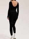 ZASUWA Female Fleece Zipper Stripes Long Sleeves Jumpsuit