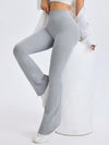 ZASUWA Female Ribbed Deep V Back Flare Scrunch Bum Leggings