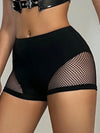 ZASUWA Female Sexy Fishnet Scrunch Bum Spandex Gym Booty Shorts