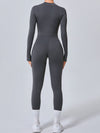 ZASUWA Female Zipper Thumbhole Hip-lift Jumpsuit