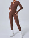 ZASUWA Female Zipper Thumbhole Hip-lift Jumpsuit