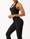 ZASUWA Female U Collar Halter Scrunch Bum Jumpsuit
