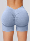 ZASUWA Female Deep V Back Scrunch Bum Seamless Shorts