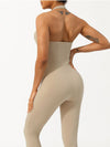ZASUWA Female U Collar Halter Scrunch Bum Jumpsuit