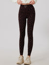 ZASUWA Female Fleece Leopard Print Leggings