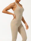 ZASUWA Female U Collar Halter Scrunch Bum Jumpsuit
