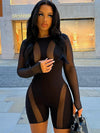 ZASUWA Female Sexy See-through Mesh Short Romper