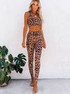 ZASUWA Female Leopard Print BacklessTracksuit
