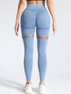 ZASUWA Female Fishnet Denim Scrunch Bum Hip-lift Leggings