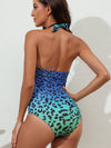 ZASUWA Female Leopard Lace-up Hollow Out Design One Piece