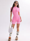 ZASUWA Female Zipper Stripes Short Romper