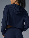 ZASUWA Female Velvet Ribbed Pocket Hooded Tracksuit