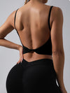 ZASUWA Female Sexy Solid Color Twist Backless Round Neck Tank