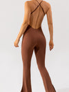 ZASUWA Female Cross Back Split Flare Booty Jumpsuit