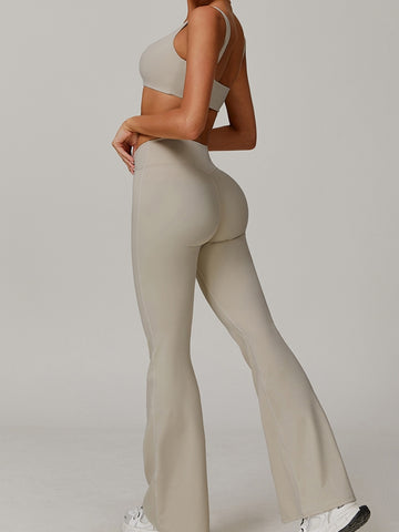 ZASUWA Female Sexy V-shape Waist Flare Backless Tracksuit