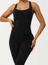 ZASUWA Female Cross Back Hollow Out Adjustable Strap Backless Corset Quick Dry Jumpsuit