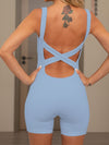 ZASUWA Female Ribbed Cross Back Seamless Romper