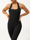 ZASUWA Female U Collar Halter Scrunch Bum Jumpsuit