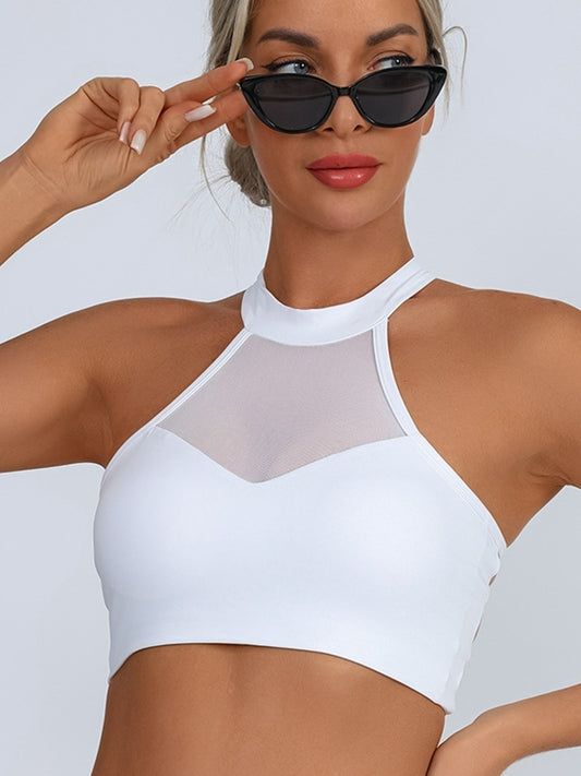 ZASUWA Female Sexy Mesh Cross Back Quick Dry Sports Bras