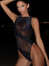 ZASUWA Female Sheer Mesh Backless One Piece