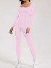 ZASUWA Female Fleece Zipper Stripes Long Sleeves Jumpsuit