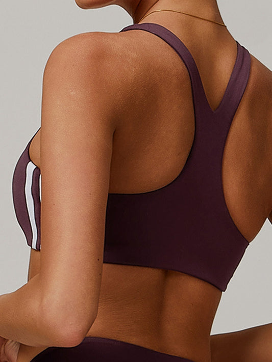 ZASUWA Female Contrast Color Stripes Sports Bras