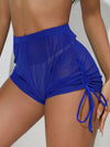 ZASUWA Female Sexy Sheer Mesh Drawstring Quick-dry Shorts