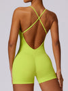 ZASUWA Female V Collar Cross Back Scrunch Bum Seamless Romper