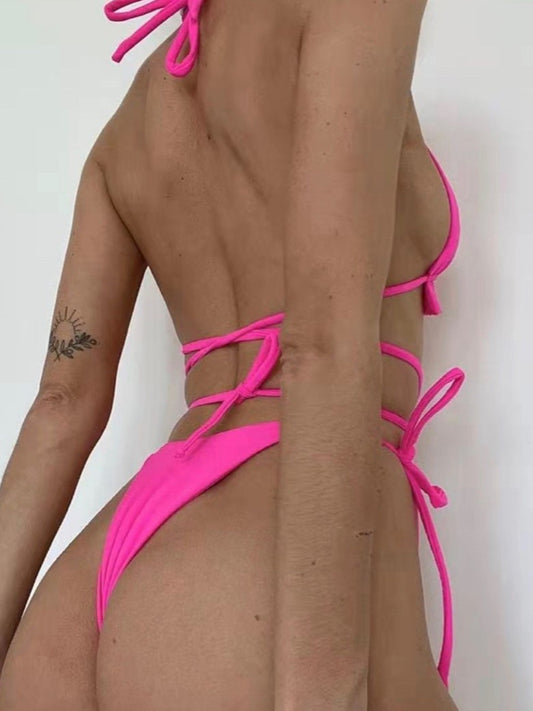 ZASUWA Female Sexy Lace-up Beach Bikini Set