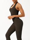 ZASUWA Female U Collar Halter Scrunch Bum Jumpsuit