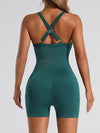 ZASUWA Female Ribbed Pocket Cross Back Scrunch Bum Seamless Romper