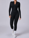 ZASUWA Female Zipper Thumbhole Hip-lift Jumpsuit