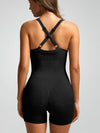 ZASUWA Female Ribbed Pocket Cross Back Scrunch Bum Seamless Romper