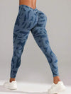 ZASUWA Female Sexy Camouflage Deep V Back Scrunch Bum Leggings